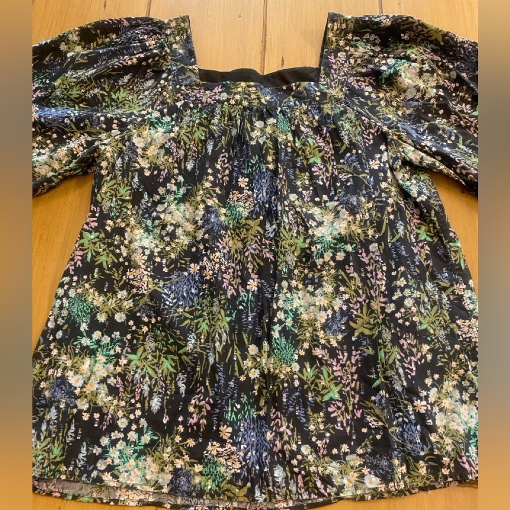 Lauren Conrad Women’s Floral Colorful Cotton Top Sleeves 2/3 size medium - Picture 12 of 12